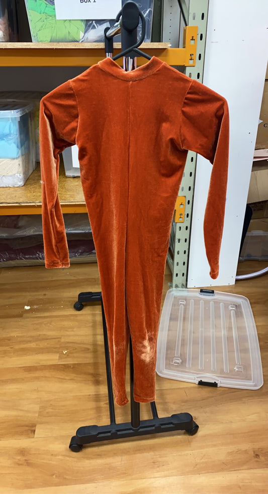 Orange Velvet Unitard