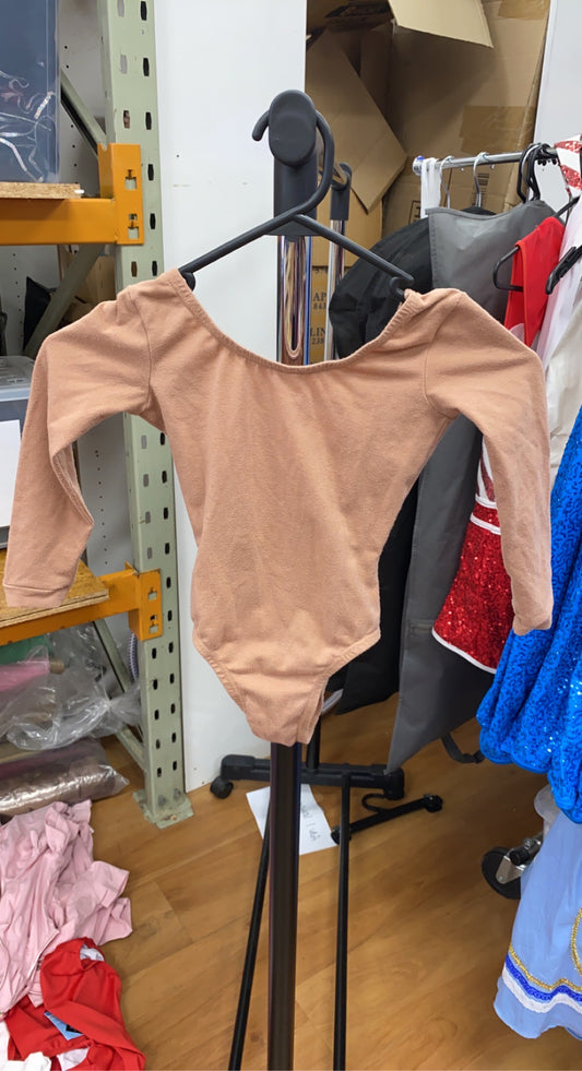 Nude Beige Long Sleeve Leotard