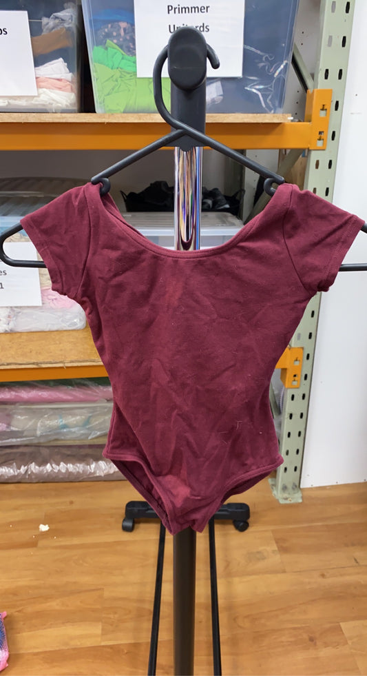 Maroon Capped Sleeve Leotard