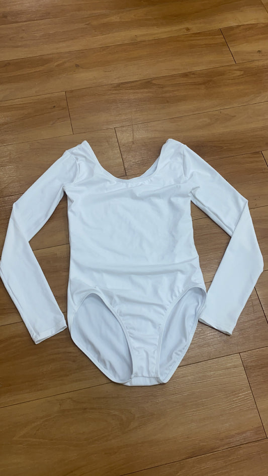 White Long Sleeve Leotard