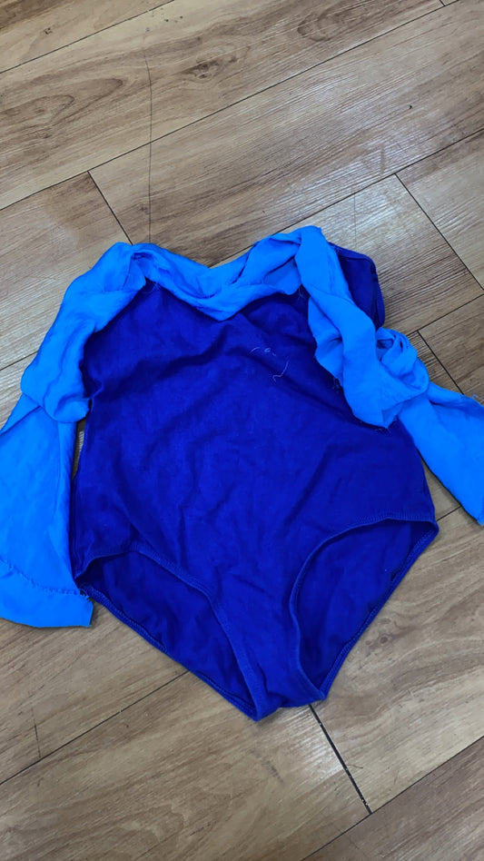 Blue Leotard with Purple strips