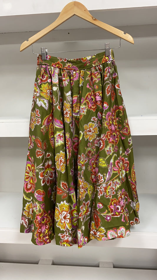 Olive Green Flower Skirt