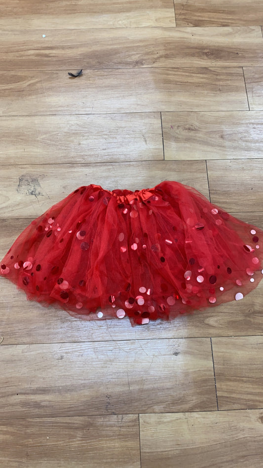 Red Polkadot Puff Skirt