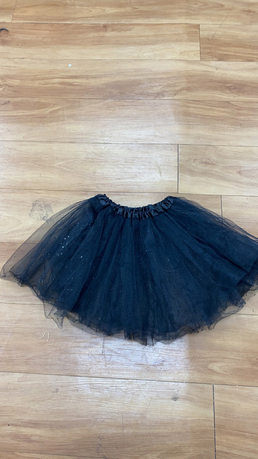 Black Glitter Puff Skirt