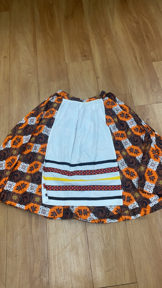 Orange & Brown Village Skirt