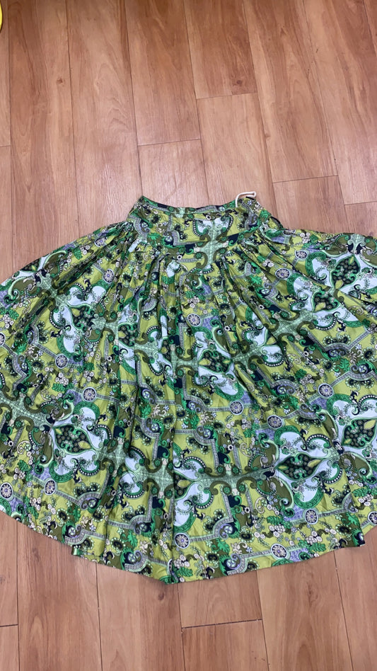 Olive Green Village Skirt
