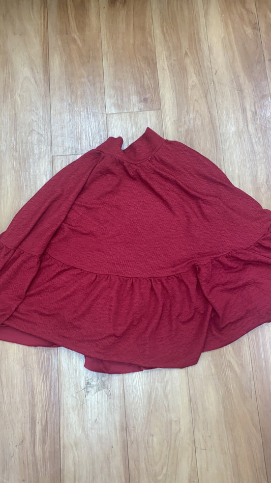 Wine Red Village Skirt