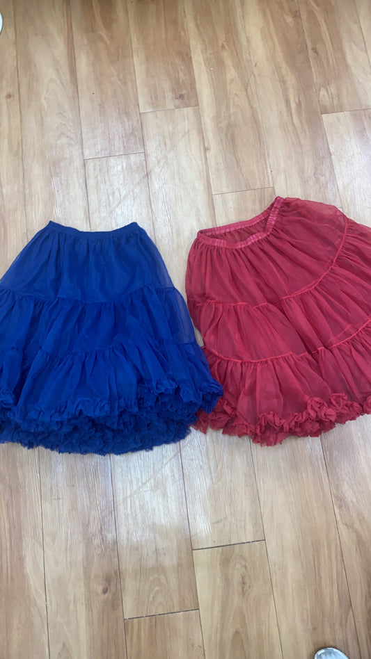 Red & Blue Petticoat Skirt