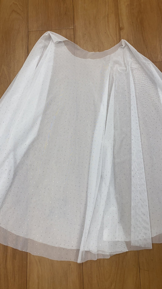 White Sparkle Chiffon Skirt
