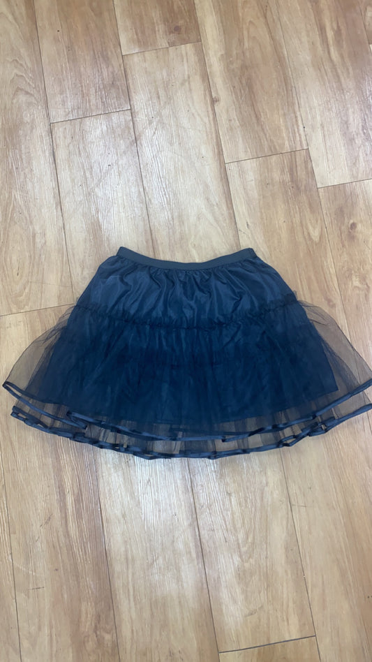 Black Layered Puff Skirt
