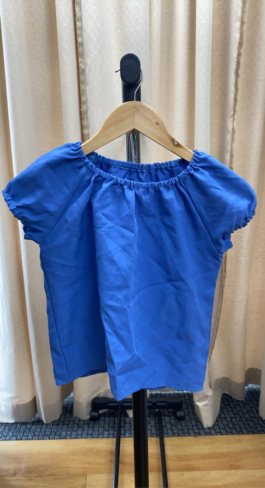 Blue Capped Sleeved Top