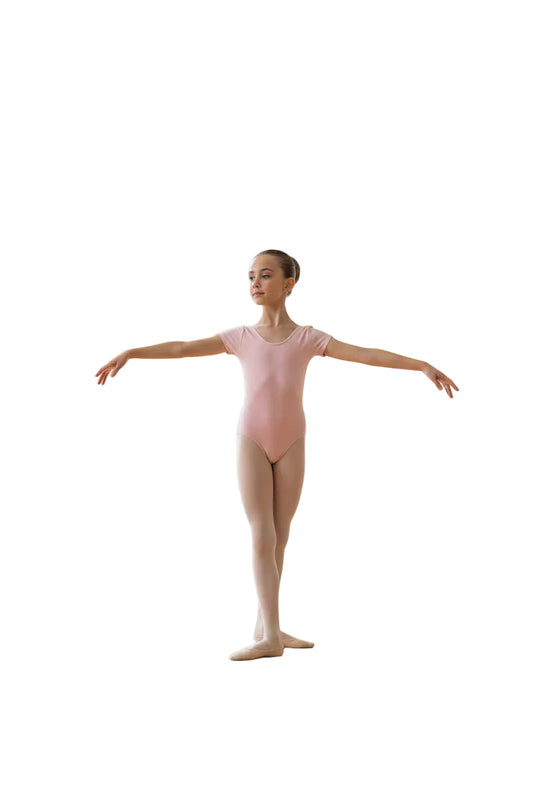 Pink Capped Sleeve Leotard
